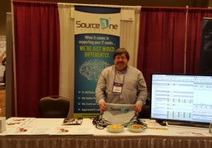 Patrick at Brainstorm k20 on the Source One Technology stand 