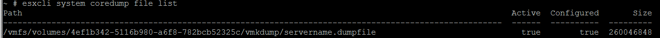 VMWare core dump file instead of partition