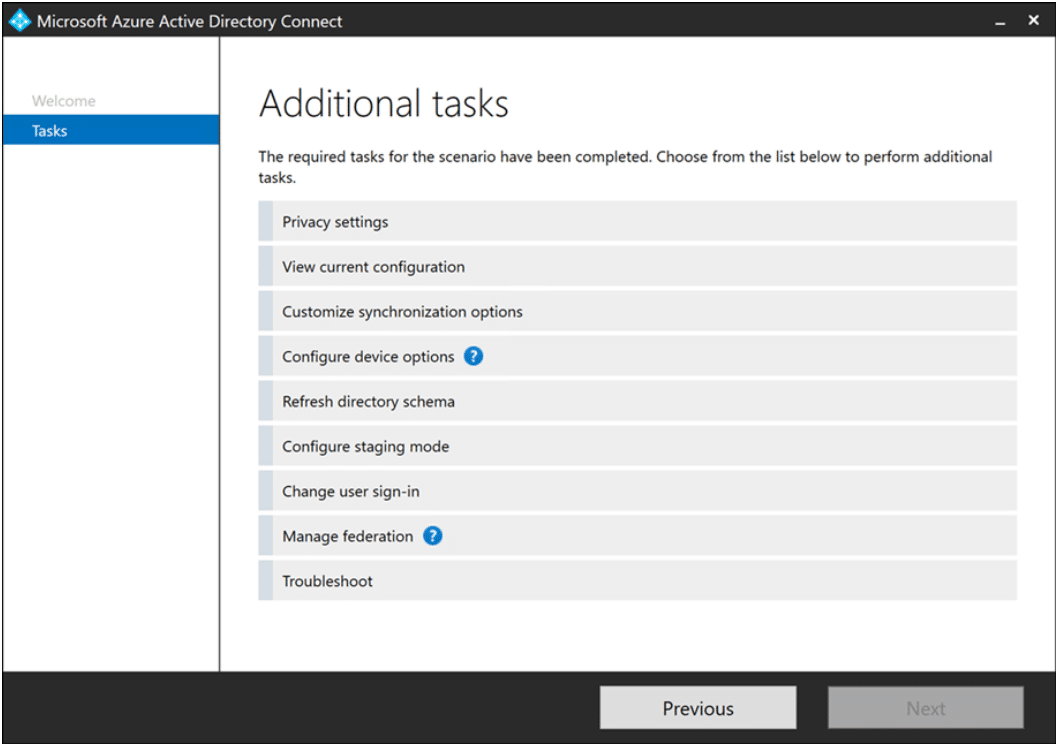 Office 365 migration - Configuring Azure AD Connect