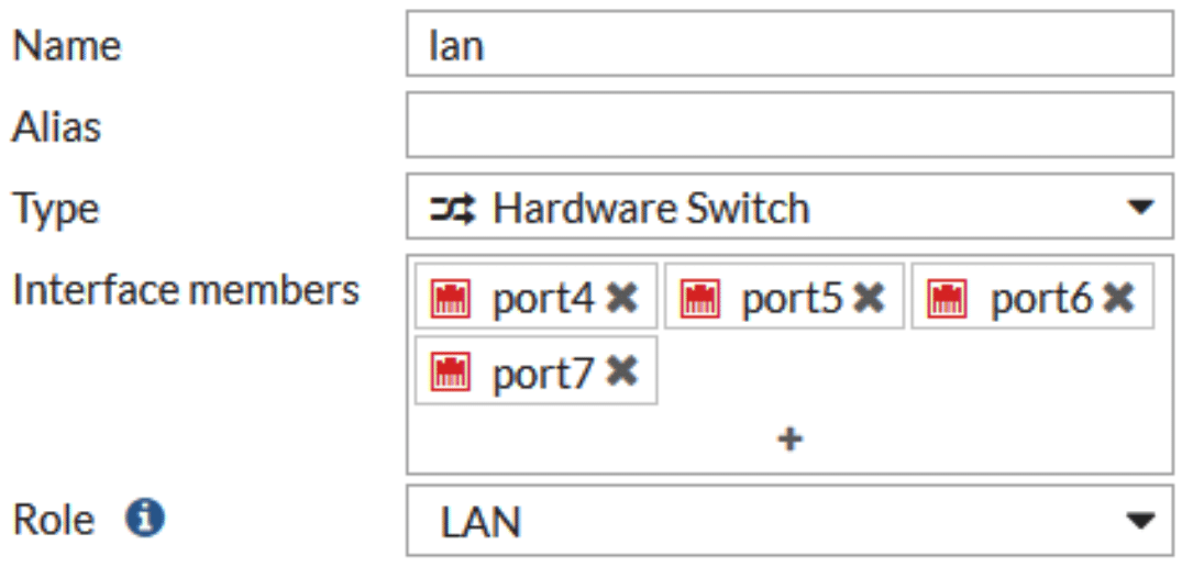 Removing ports from the hardware switch interface